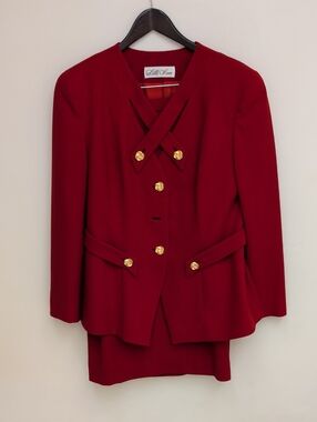 Ravishing Red Vintage Lilli Ann suit